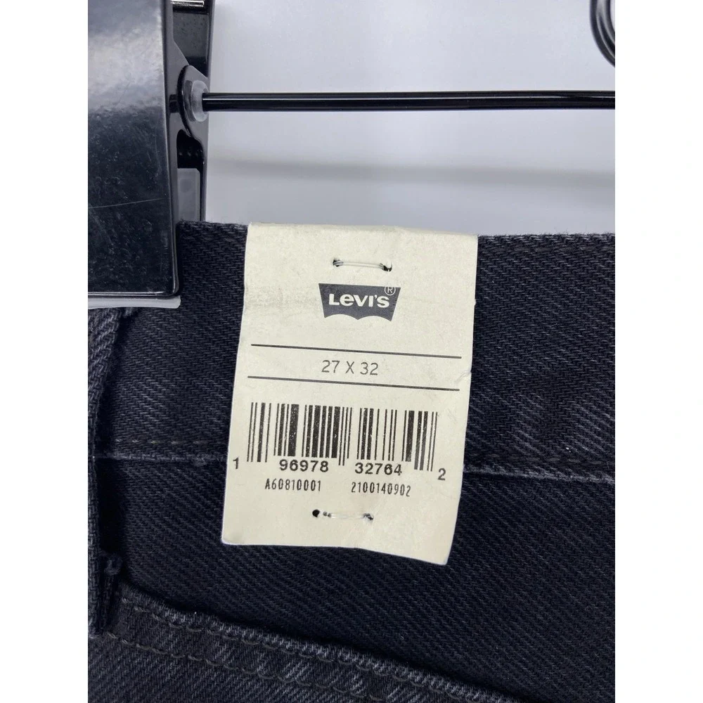 Levis Jeans Womens 27x32 Black Ribcage Wide Leg High Rise Denim Casual Premium - Picture 9 of 10